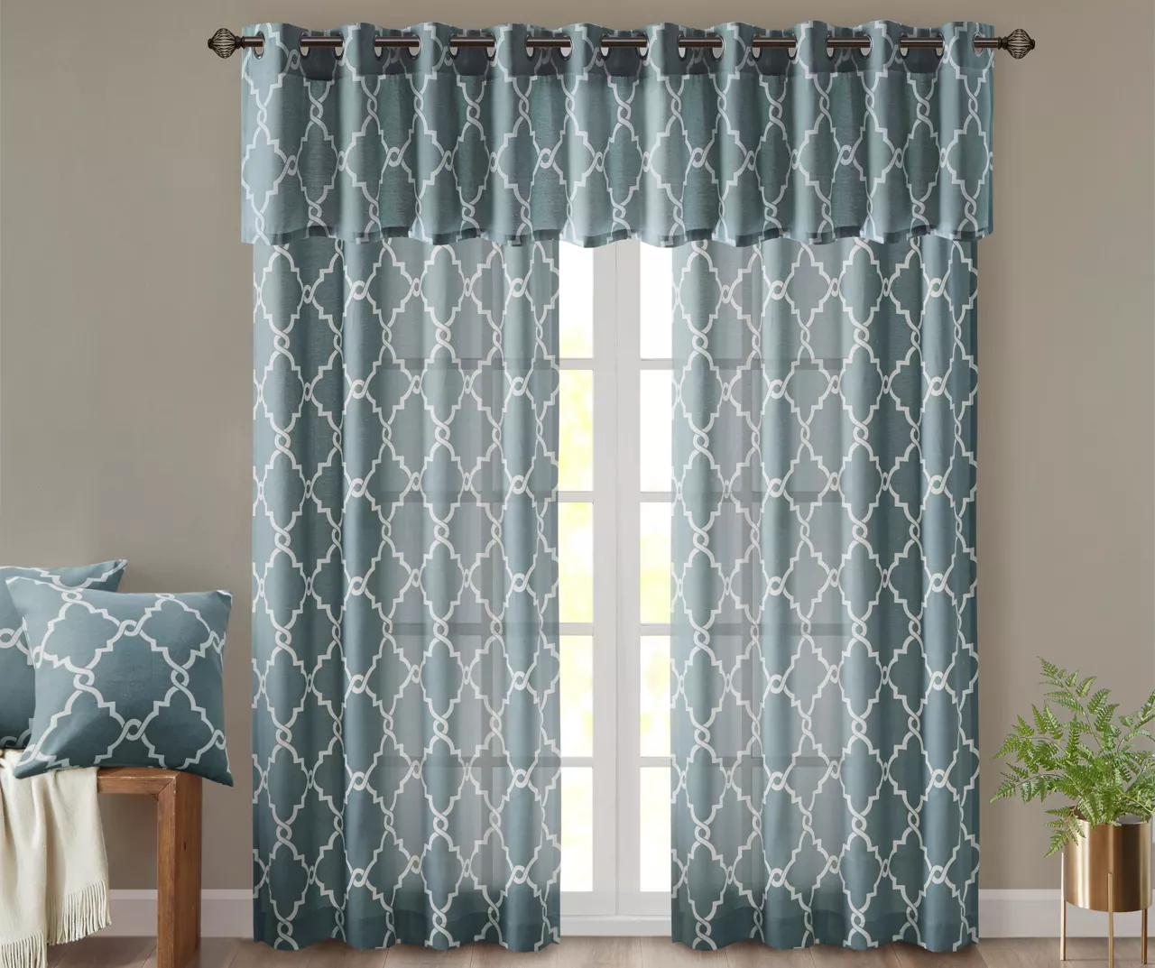 Sereno Fretwork Blue Light-Filtering Grommet Curtain Panel, (95") 10 Sereno Fretwork Blue Light-Filtering Grommet Curtain Panel, (95") - Image 10