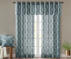 Sereno Fretwork Blue Light-Filtering Grommet Curtain Panel, (84") 21 Sereno Fretwork Blue Light-Filtering Grommet Curtain Panel, (84") -Cuisinart Store 810518012 810517719 810517720 9 2