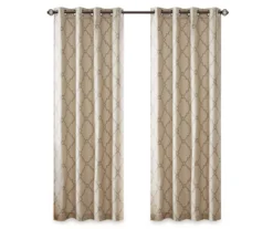 Sereno Fretwork Beige Light-Filtering Grommet Curtain Panel, (63") 23 Sereno Fretwork Beige Light-Filtering Grommet Curtain Panel, (63") -Cuisinart Store 810518024 810518025 810518026 11 2