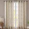 Sereno Fretwork Beige Light-Filtering Grommet Curtain Panel, (84")