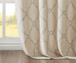 Sereno Fretwork Beige Light-Filtering Grommet Curtain Panel, (84") 17 Sereno Fretwork Beige Light-Filtering Grommet Curtain Panel, (84") -Cuisinart Store 810518024 810518025 810518026 5 1