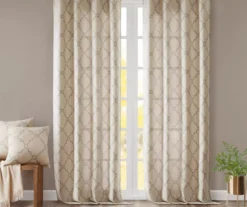 Sereno Fretwork Beige Light-Filtering Grommet Curtain Panel, (84") 19 Sereno Fretwork Beige Light-Filtering Grommet Curtain Panel, (84") -Cuisinart Store 810518024 810518025 810518026 7 1