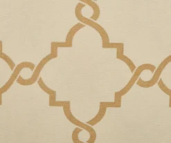 Sereno Fretwork Beige & Gold Light-Filtering Grommet Curtain Panel, (95") -Cuisinart Store 810518028 810518029 810518030 6