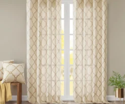 Sereno Fretwork Light-Filtering Grommet Curtain Panel -Cuisinart Store 810518028 810518029 810518030 7 3