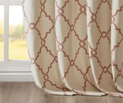 Sereno Fretwork Beige & Spice Light-Filtering Grommet Curtain Panel, (63") 17 Sereno Fretwork Beige & Spice Light-Filtering Grommet Curtain Panel, (63") -Cuisinart Store 810518031 810518032 810518034 5 2