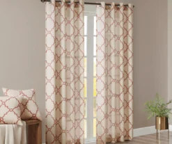 Sereno Fretwork Beige & Spice Light-Filtering Grommet Curtain Panel, (84") 20 Sereno Fretwork Beige & Spice Light-Filtering Grommet Curtain Panel, (84") -Cuisinart Store 810518031 810518032 810518034 8 1