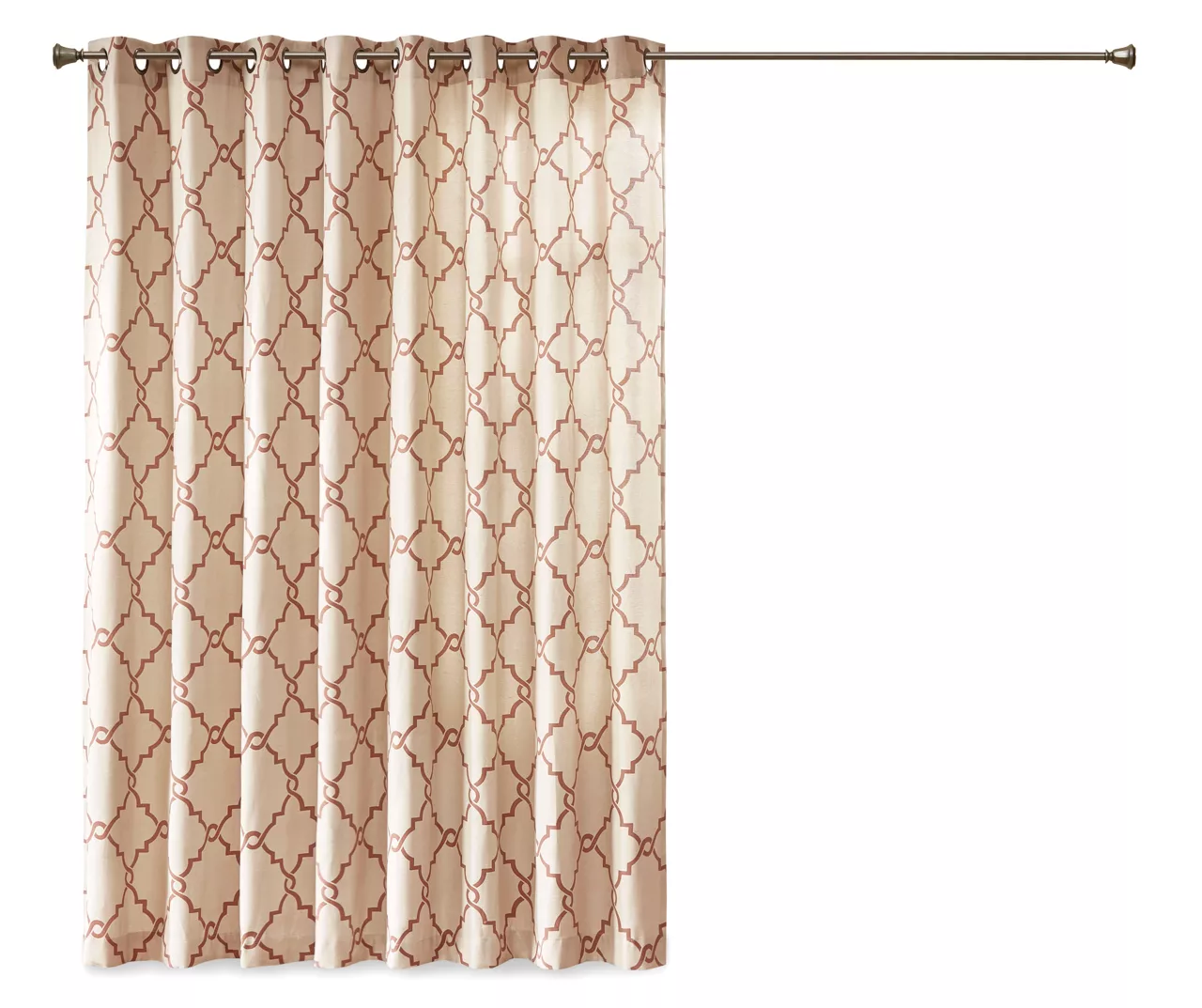 Sereno Fretwork Beige & Spice Light-Filtering Grommet Patio Curtain Panel, (84") 5 Sereno Fretwork Beige & Spice Light-Filtering Grommet Patio Curtain Panel, (84") - Image 5