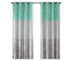 Amanda Aqua Blackout Grommet Curtain Panel, (84") 9 Amanda Aqua Blackout Grommet Curtain Panel, (84") -Cuisinart Store 810518039 2 1