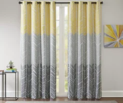 Amanda Yellow Blackout Grommet Curtain Panel, (84")