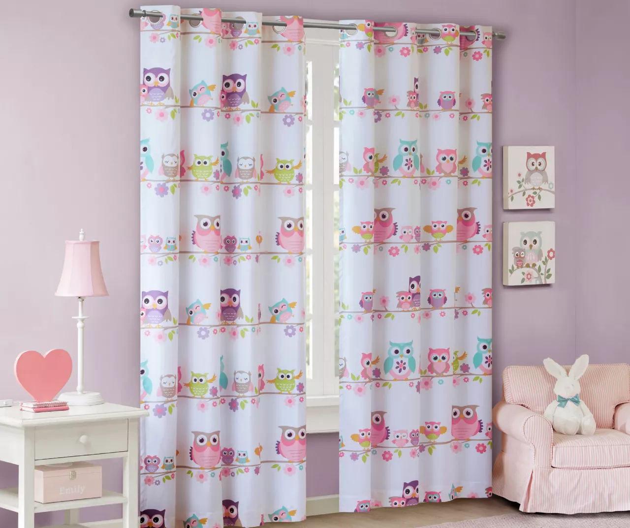 Striking Owl Blackout Grommet Curtain Panel 2 Striking Owl Blackout Grommet Curtain Panel - Image 2