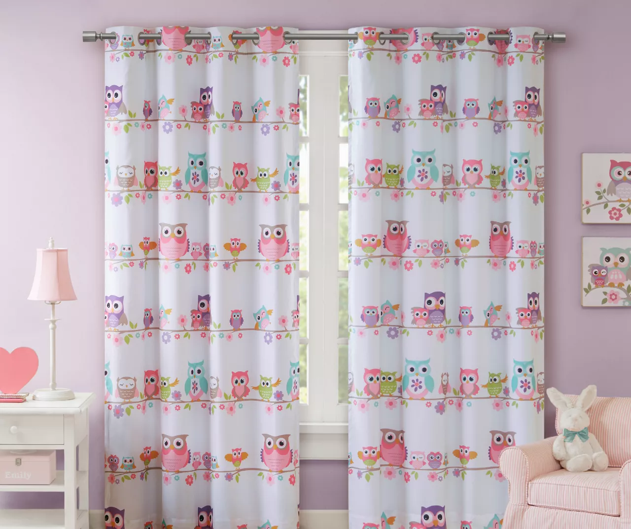 Striking Owl Blackout Grommet Curtain Panel 1 Striking Owl Blackout Grommet Curtain Panel