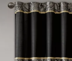 Valerie Black Light-Filtering Rod Pocket Curtain Panel Pair, (95") 14 Valerie Black Light-Filtering Rod Pocket Curtain Panel Pair, (95") -Cuisinart Store 810518076 810518077 3