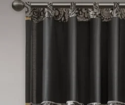 Valerie Black Light-Filtering Rod Pocket Curtain Panel Pair, (84") 15 Valerie Black Light-Filtering Rod Pocket Curtain Panel Pair, (84") -Cuisinart Store 810518076 810518077 4 1