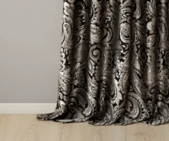 Valerie Black Light-Filtering Rod Pocket Curtain Panel Pair, (84") 16 Valerie Black Light-Filtering Rod Pocket Curtain Panel Pair, (84") -Cuisinart Store 810518076 810518077 5 1