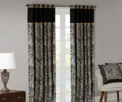 Valerie Black Light-Filtering Rod Pocket Curtain Panel Pair, (95") 19 Valerie Black Light-Filtering Rod Pocket Curtain Panel Pair, (95") -Cuisinart Store 810518076 810518077 8