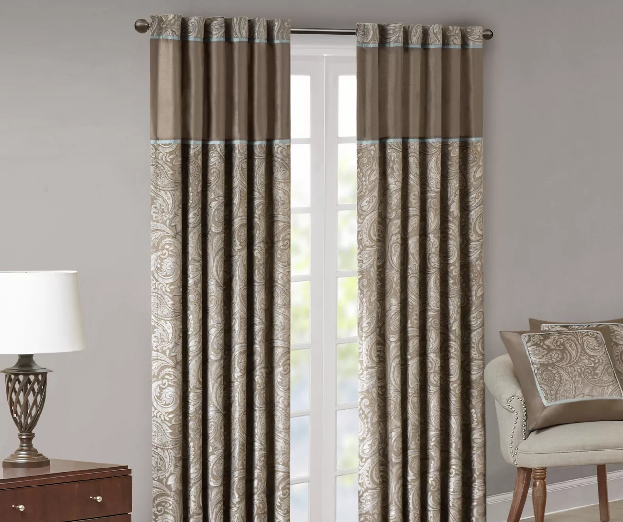 Valerie Blue Light-Filtering Rod Pocket Curtain Panel Pair, (84") 2 Valerie Blue Light-Filtering Rod Pocket Curtain Panel Pair, (84") - Image 2