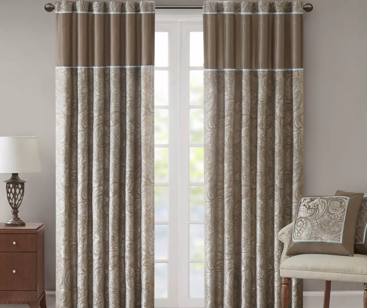 Valerie Blue Light-Filtering Rod Pocket Curtain Panel Pair, (84") 1 Valerie Blue Light-Filtering Rod Pocket Curtain Panel Pair, (84")