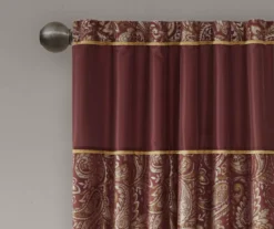 Valerie Burgundy Light-Filtering Rod Pocket Curtain Panel Pair, (84") 14 Valerie Burgundy Light-Filtering Rod Pocket Curtain Panel Pair, (84") -Cuisinart Store 810518081 810518082 3