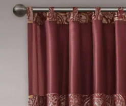 Valerie Burgundy Light-Filtering Rod Pocket Curtain Panel Pair, (95") 15 Valerie Burgundy Light-Filtering Rod Pocket Curtain Panel Pair, (95") -Cuisinart Store 810518081 810518082 4 1
