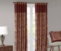 Valerie Burgundy Light-Filtering Rod Pocket Curtain Panel Pair, (84") 19 Valerie Burgundy Light-Filtering Rod Pocket Curtain Panel Pair, (84") -Cuisinart Store 810518081 810518082 8