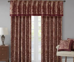 Valerie Burgundy Light-Filtering Rod Pocket Curtain Panel Pair, (95") 20 Valerie Burgundy Light-Filtering Rod Pocket Curtain Panel Pair, (95") -Cuisinart Store 810518081 810518082 9 1