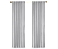 Bryce Velvet Light Gray Room-Darkening Rod Pocket Curtain Panel Pair, (95") -Cuisinart Store 810518084 810518163 810518164 8 1