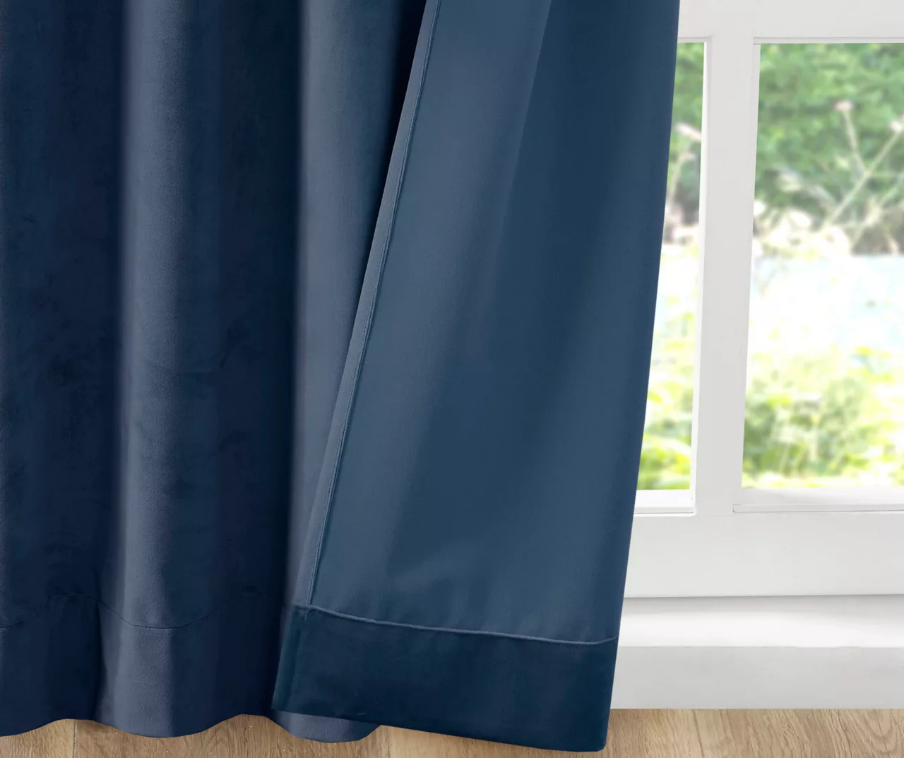 Bryce Velvet Navy Room-Darkening Rod Pocket Curtain Panel Pair, (63") 7 Bryce Velvet Navy Room-Darkening Rod Pocket Curtain Panel Pair, (63") - Image 7