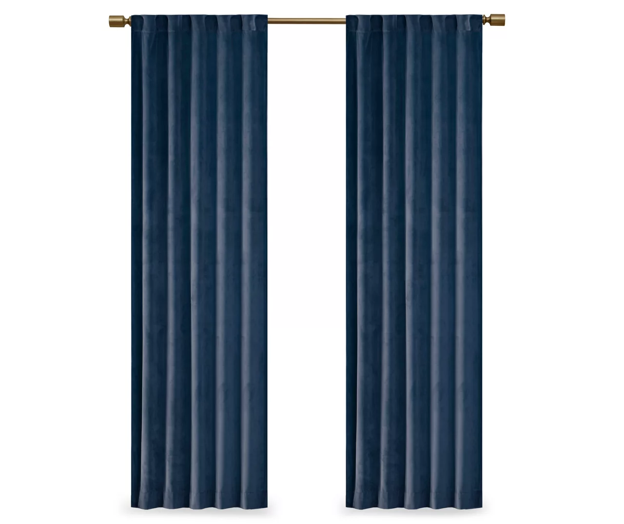 Bryce Velvet Navy Room-Darkening Rod Pocket Curtain Panel Pair, (63") 9 Bryce Velvet Navy Room-Darkening Rod Pocket Curtain Panel Pair, (63") - Image 9