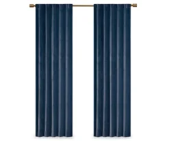 Bryce Velvet Navy Room-Darkening Rod Pocket Curtain Panel Pair, (84") 17 Bryce Velvet Navy Room-Darkening Rod Pocket Curtain Panel Pair, (84") -Cuisinart Store 810518085 810518086 810518087 8