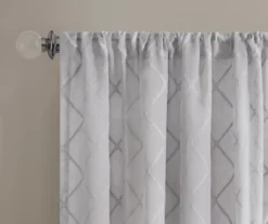 Clarissa Diamond Gray Sheer Rod Pocket Curtain Panel, (95") 6 Clarissa Diamond Gray Sheer Rod Pocket Curtain Panel, (95") -Cuisinart Store 810518093 810518094 2 1