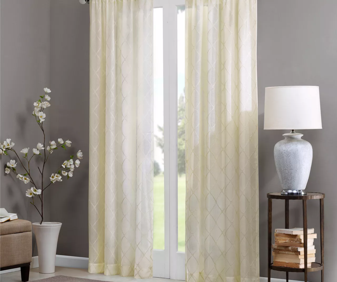 Clarissa Diamond Sheer Rod Pocket Curtain Panel 8 Clarissa Diamond Sheer Rod Pocket Curtain Panel - Image 8