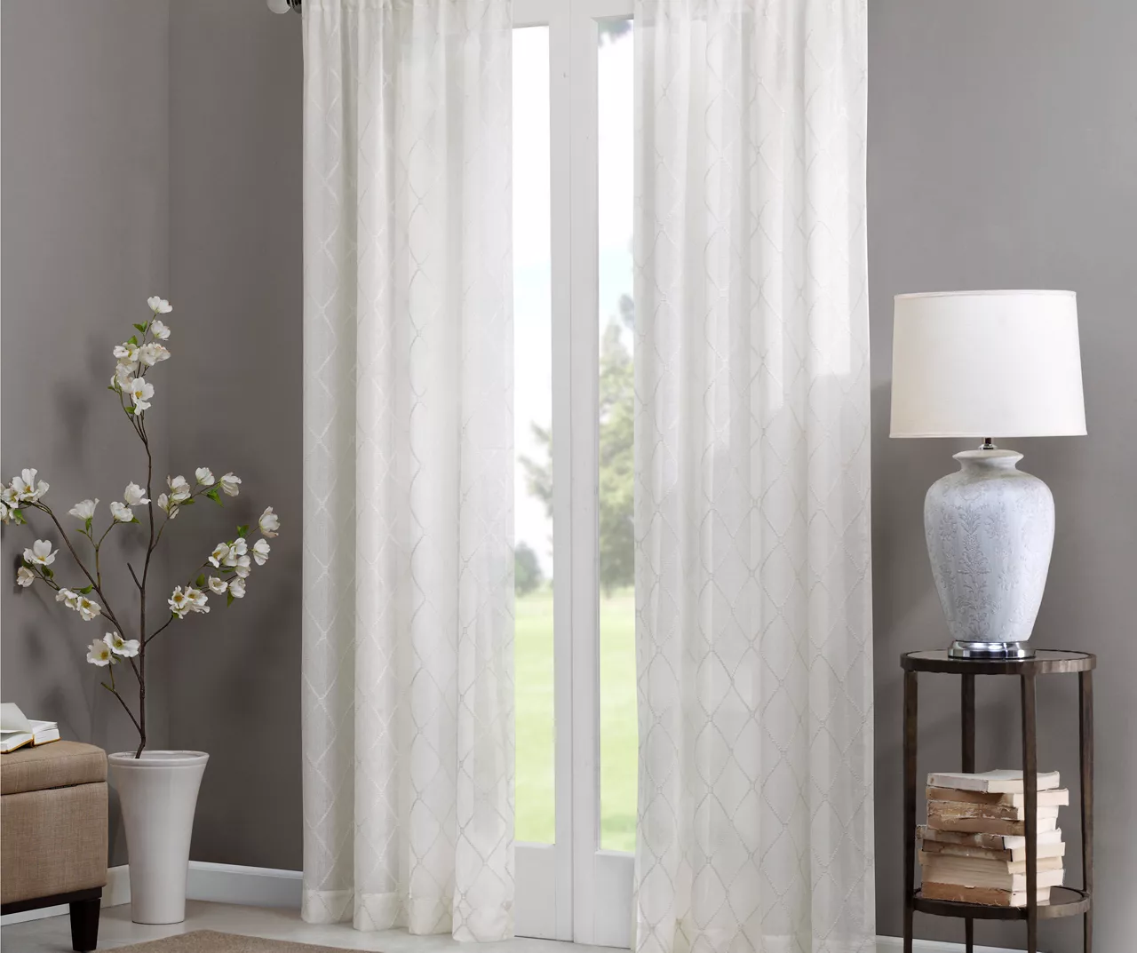 Clarissa Diamond Sheer Rod Pocket Curtain Panel 14 Clarissa Diamond Sheer Rod Pocket Curtain Panel - Image 14