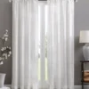 Clarissa Diamond White Sheer Rod Pocket Curtain Panel, (95")