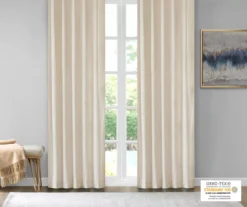 Bryce Velvet Ivory Room-Darkening Rod Pocket Curtain Panel Pair, (95") 11 Bryce Velvet Ivory Room-Darkening Rod Pocket Curtain Panel Pair, (95") -Cuisinart Store 810518129 810518106 810518083 2