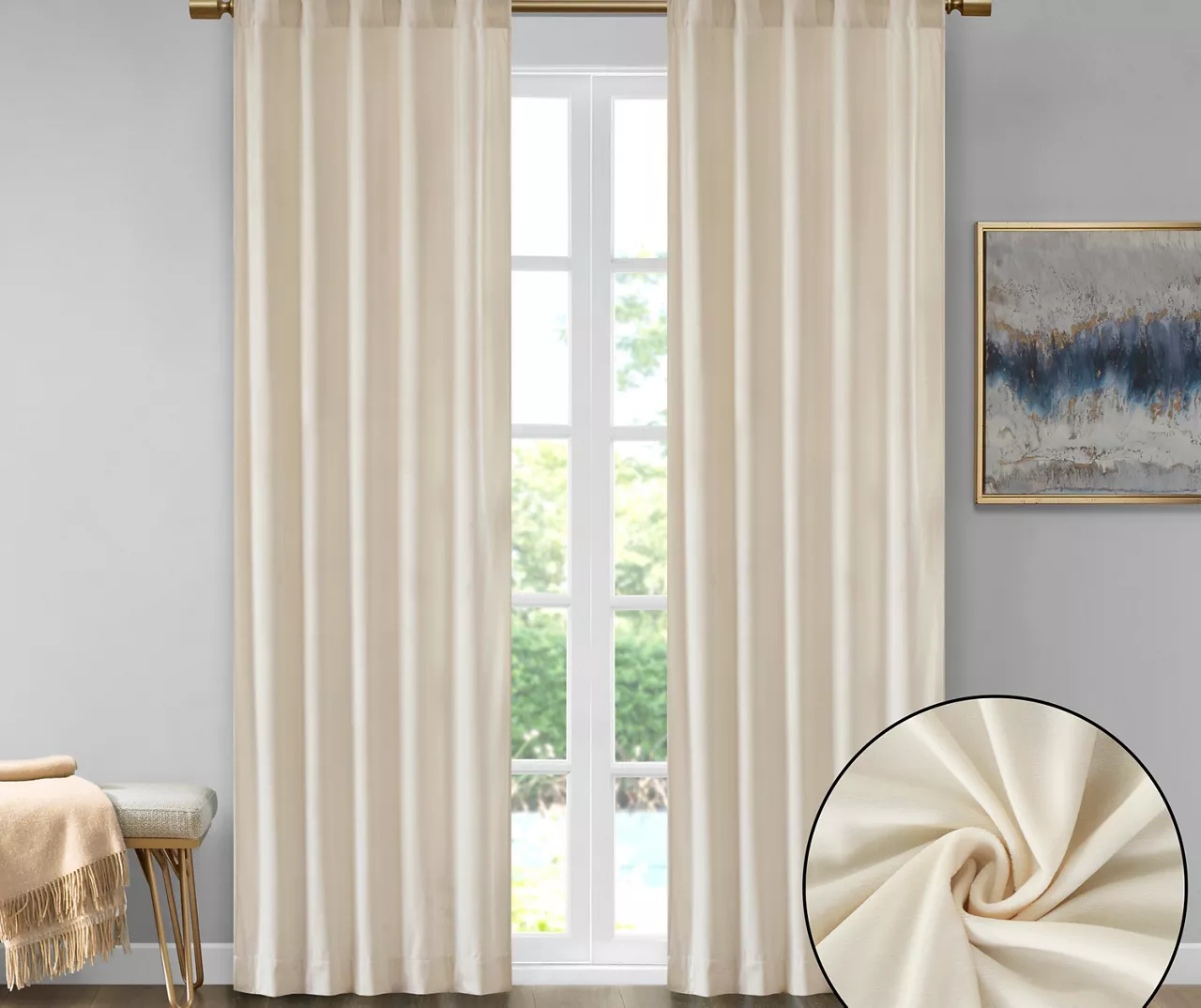 Bryce Velvet Room-Darkening Rod Pocket Curtain Panel Pair 6 Bryce Velvet Room-Darkening Rod Pocket Curtain Panel Pair - Image 6