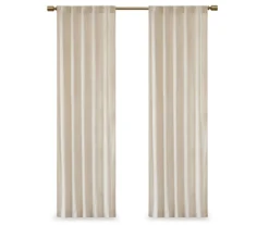 Bryce Velvet Ivory Room-Darkening Rod Pocket Curtain Panel Pair, (95") 17 Bryce Velvet Ivory Room-Darkening Rod Pocket Curtain Panel Pair, (95") -Cuisinart Store 810518129 810518106 810518083 8