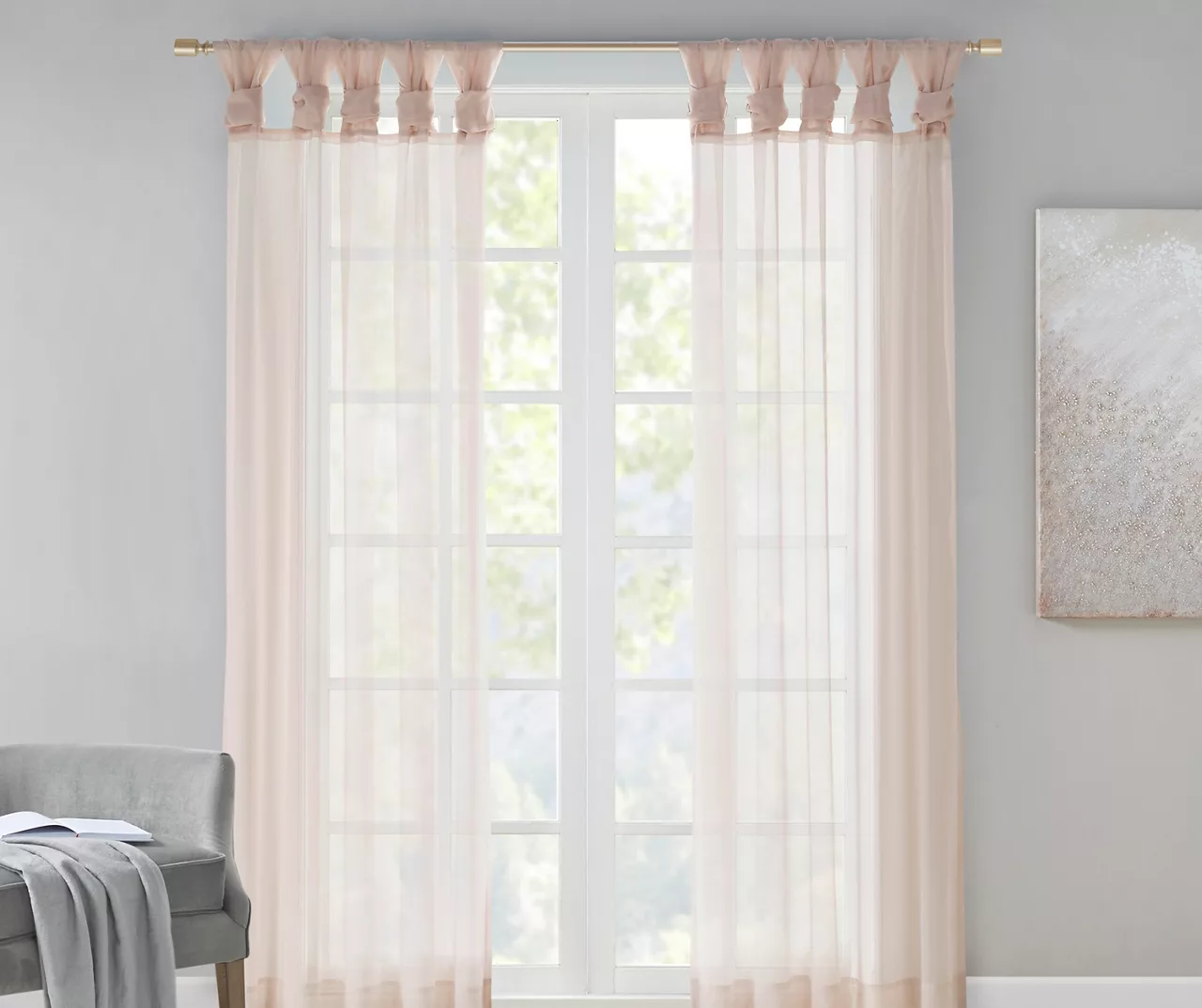 Persis Voile Sheer Twisted Tab Curtain Panel Pair 1 Persis Voile Sheer Twisted Tab Curtain Panel Pair