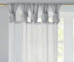 Persis Light Gray Voile Sheer Twisted Tab Curtain Panel Pair, (95") 8 Persis Light Gray Voile Sheer Twisted Tab Curtain Panel Pair, (95") -Cuisinart Store 810518134 810518135 810518136 2 1