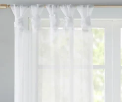 Persis White Voile Sheer Twisted Tab Curtain Panel Pair, (63") 8 Persis White Voile Sheer Twisted Tab Curtain Panel Pair, (63") -Cuisinart Store 810518137 810518138 810518139 2 3