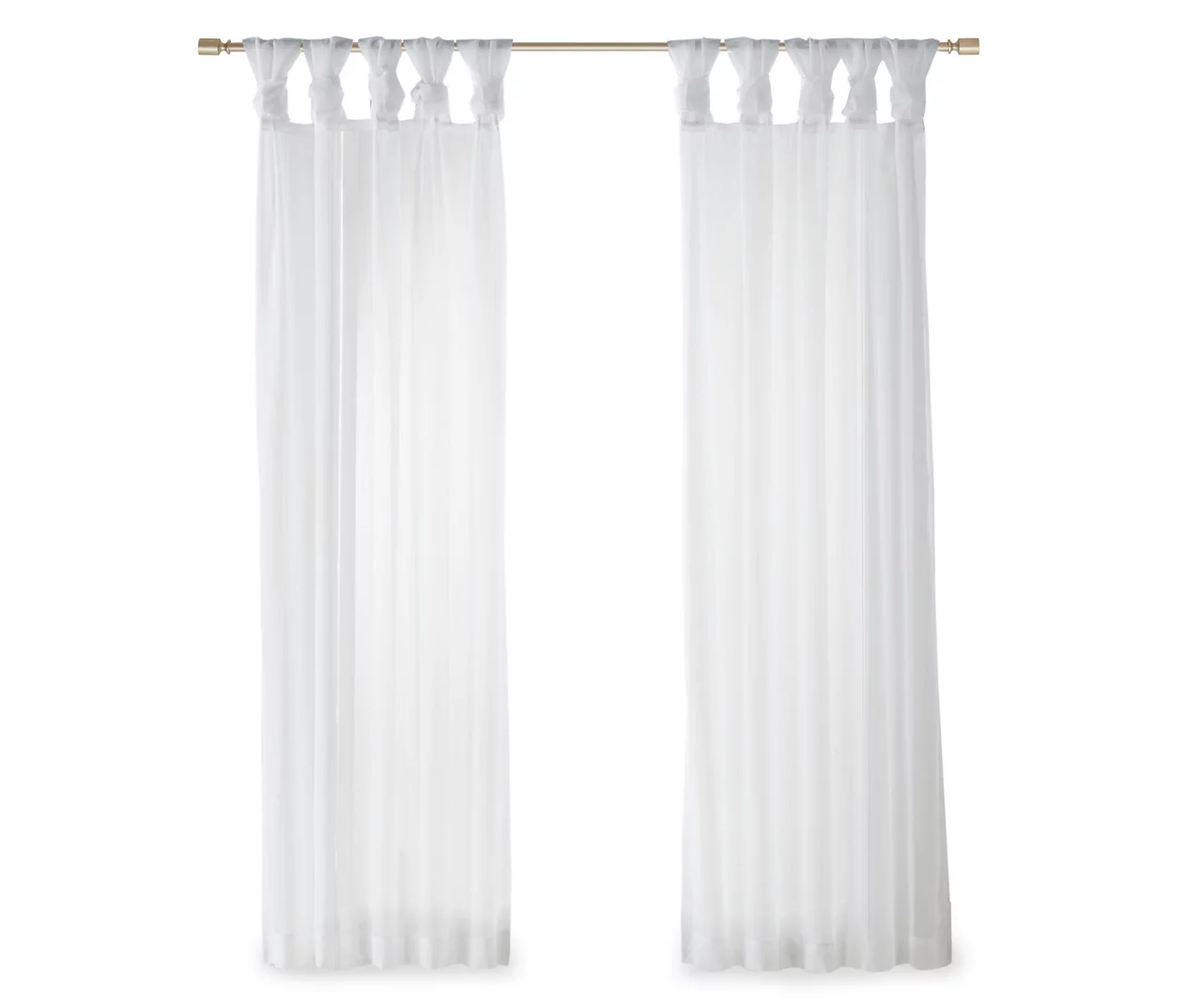 Persis White Voile Sheer Twisted Tab Curtain Panel Pair, (63") 5 Persis White Voile Sheer Twisted Tab Curtain Panel Pair, (63") - Image 5