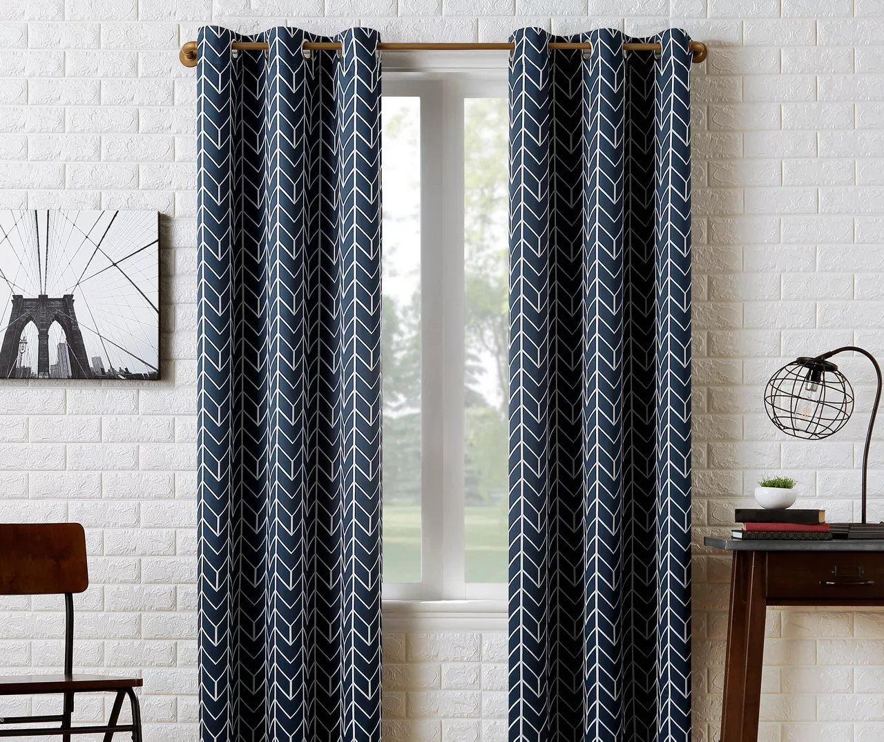 Sun Zero Ashwood Chevron Blackout Grommet Curtain Panel 6 Sun Zero Ashwood Chevron Blackout Grommet Curtain Panel - Image 6