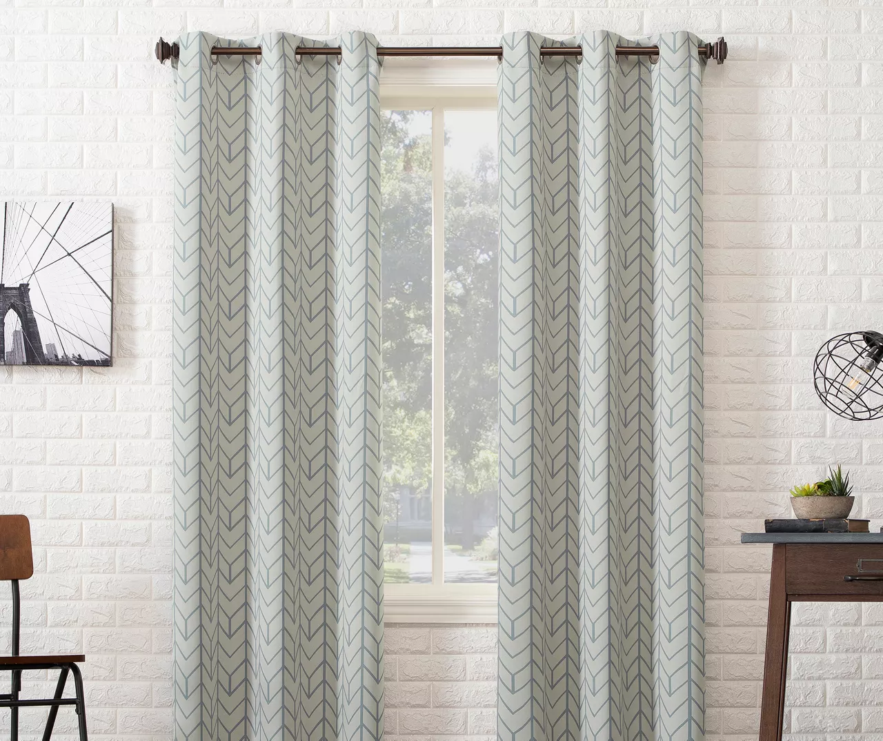 Sun Zero Ashwood Chevron Blackout Grommet Curtain Panel 9 Sun Zero Ashwood Chevron Blackout Grommet Curtain Panel - Image 9