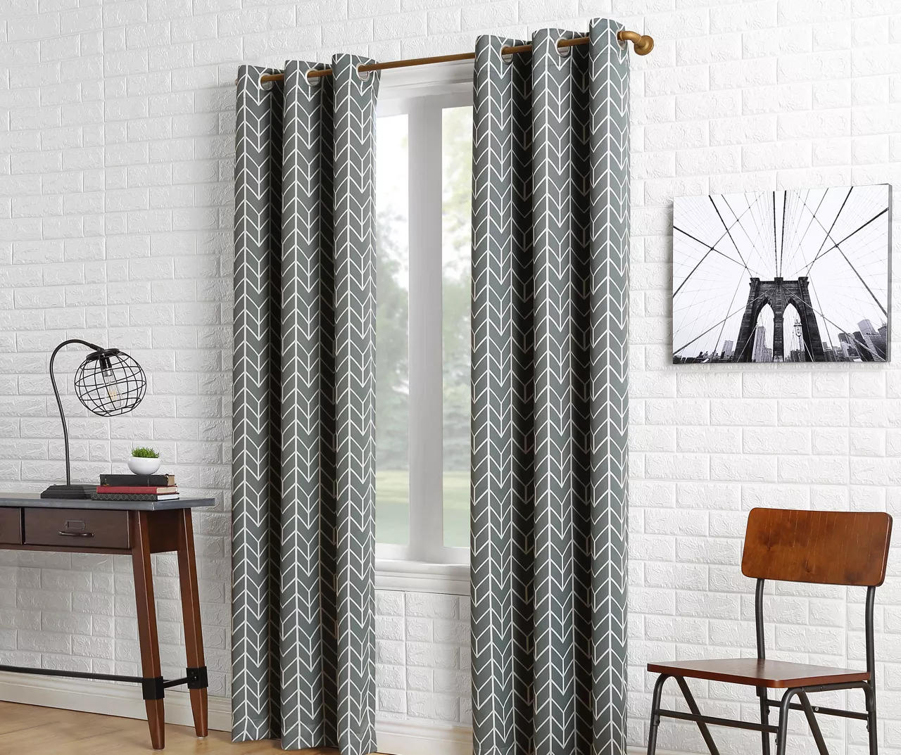 Sun Zero Ashwood Chevron Blackout Grommet Curtain Panel 16 Sun Zero Ashwood Chevron Blackout Grommet Curtain Panel - Image 16
