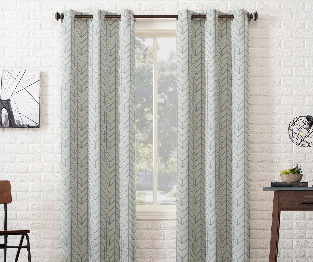 Sun Zero Ashwood Chevron Blackout Grommet Curtain Panel 8 Sun Zero Ashwood Chevron Blackout Grommet Curtain Panel - Image 8