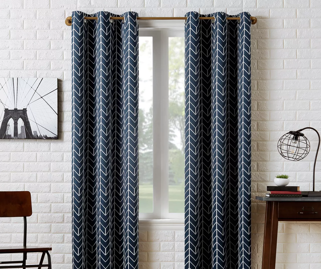 Sun Zero Ashwood Chevron Blackout Grommet Curtain Panel 4 Sun Zero Ashwood Chevron Blackout Grommet Curtain Panel - Image 4