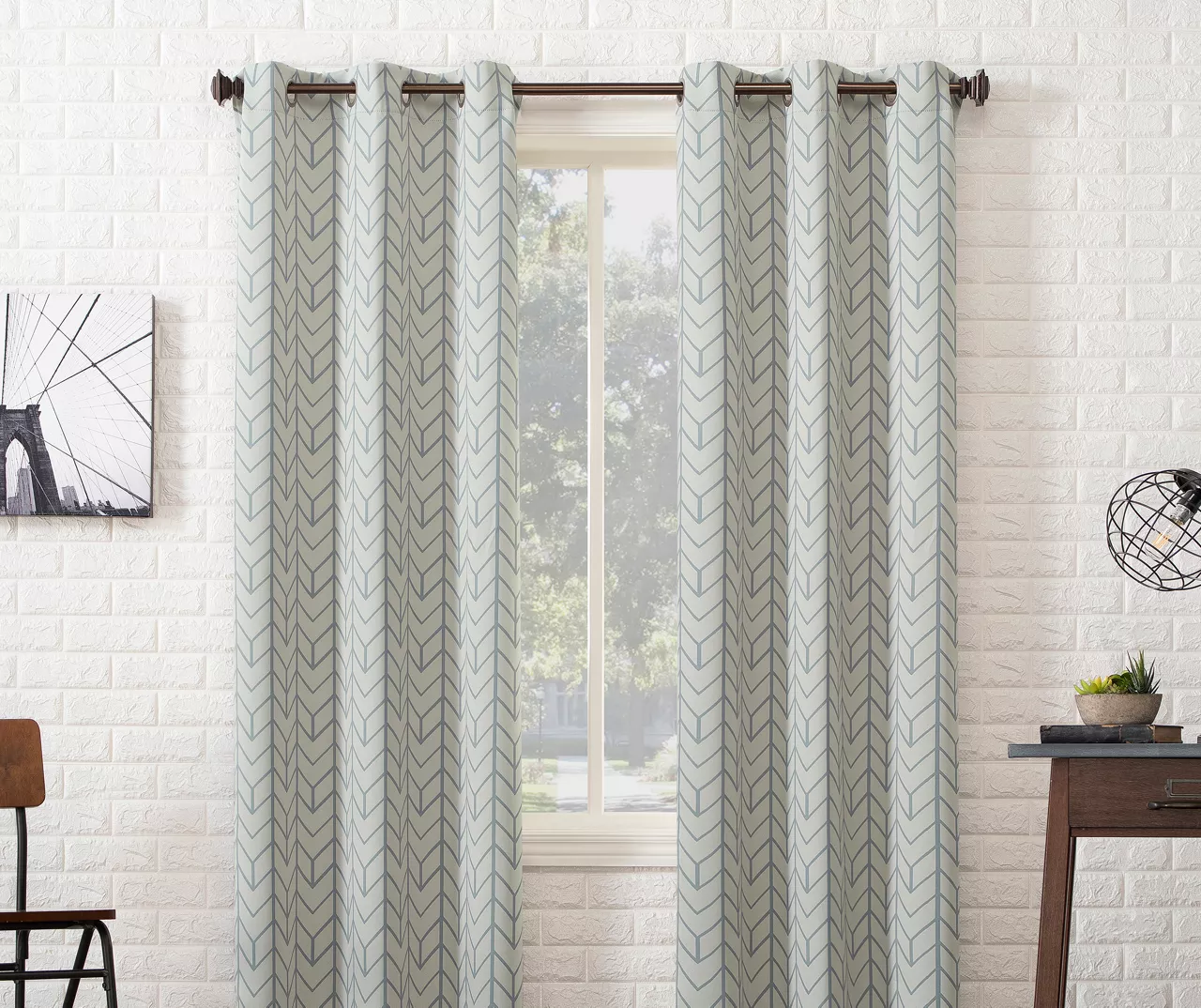 Sun Zero Ashwood Chevron Blackout Grommet Curtain Panel 7 Sun Zero Ashwood Chevron Blackout Grommet Curtain Panel - Image 7