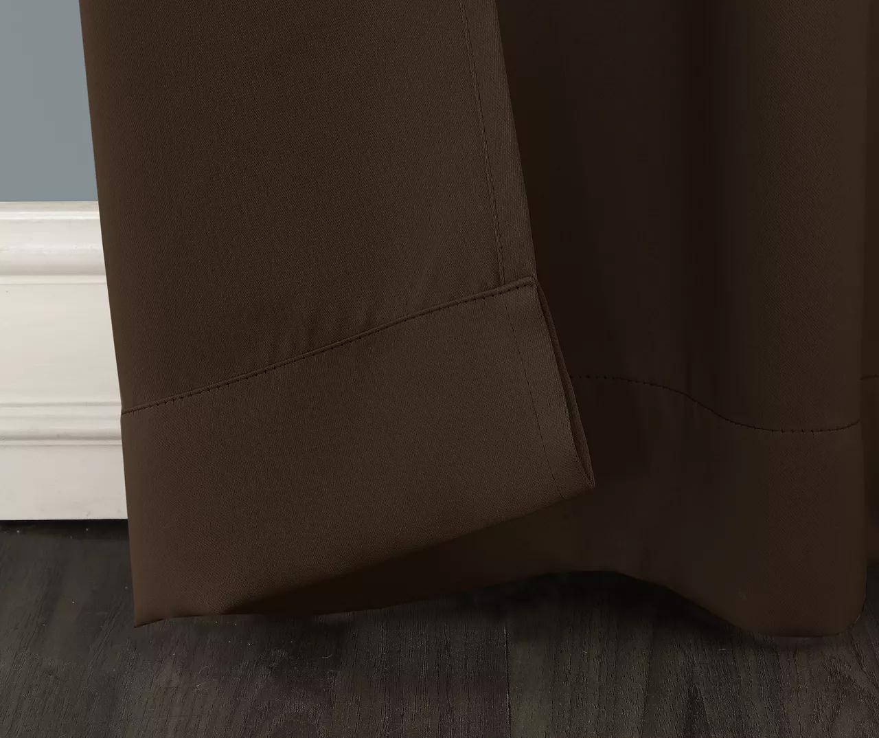 Loretta Chocolate Blackout Grommet Curtain Panel, (84") 3 Loretta Chocolate Blackout Grommet Curtain Panel, (84") - Image 3