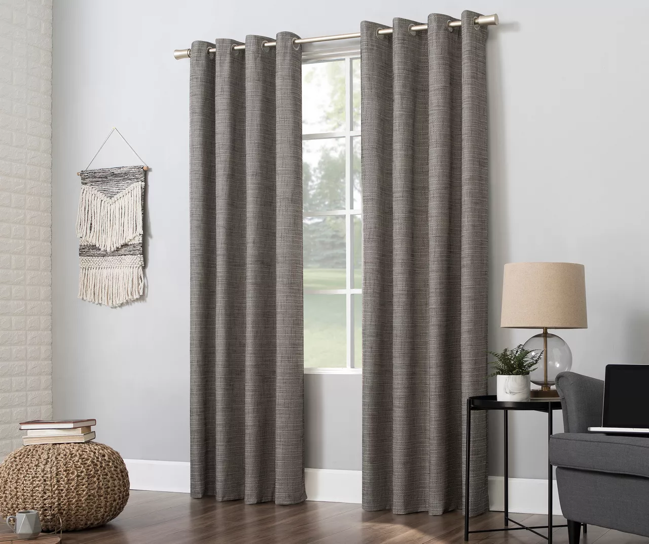 Wilbon Taupe & Cocoa Blackout Curtain Panel, (84") 5 Wilbon Taupe & Cocoa Blackout Curtain Panel, (84") - Image 5