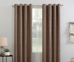 Wilbon Russet Linen Blackout Curtain Panel, (96")