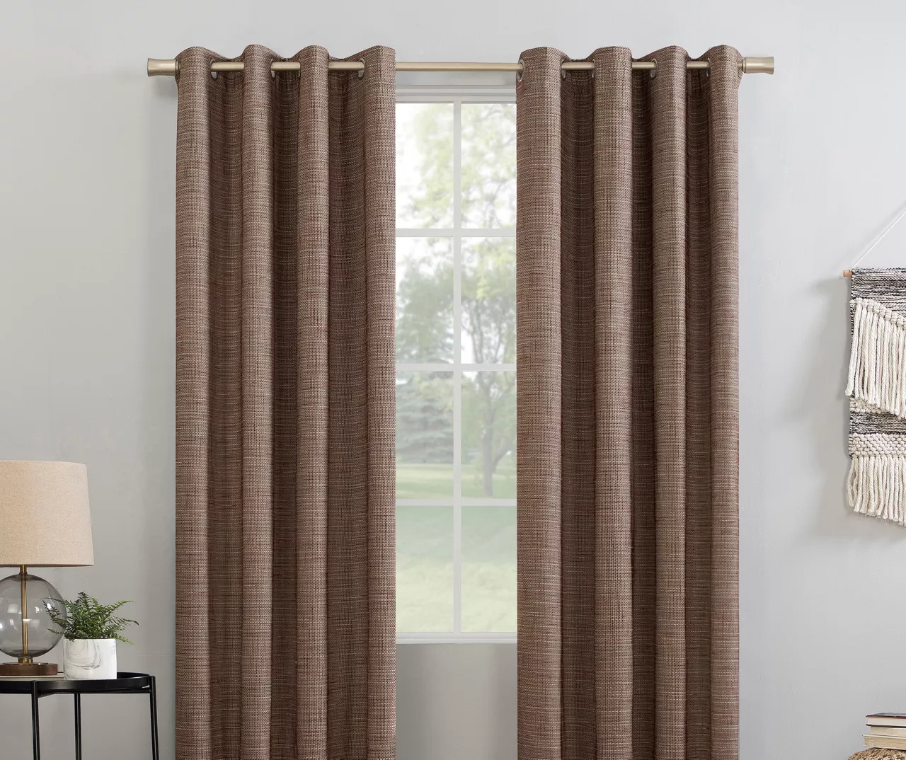 Wilbon Russet Linen Blackout Curtain Panel, (96") 1 Wilbon Russet Linen Blackout Curtain Panel, (96")